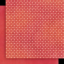 Graphic45 CORAL RED PATTERN/SOLID (1 PC) 12x12 TWO-SIDED PRINTED CARDSTOCK