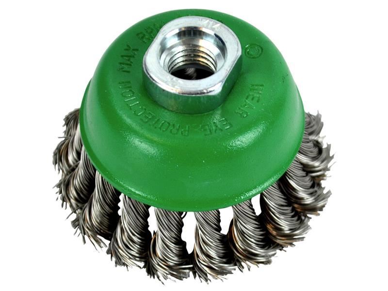 Faithfull - Wire Cup Brush Twist Knot 65mm M14 x 2 0.50mm Stainless