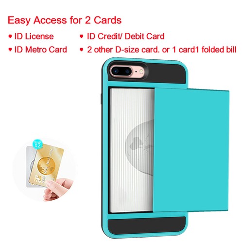 Cubierta híbrida blindada para teléfono iPhone6 Plus/6s Plus/7 Plus/8 Plus billetera ranura para tarjeta - Imagen 15 de 37