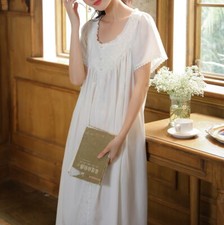 Girls Sleep dress Court Vintage Princess Cotton Casual Pajamas Nightwear