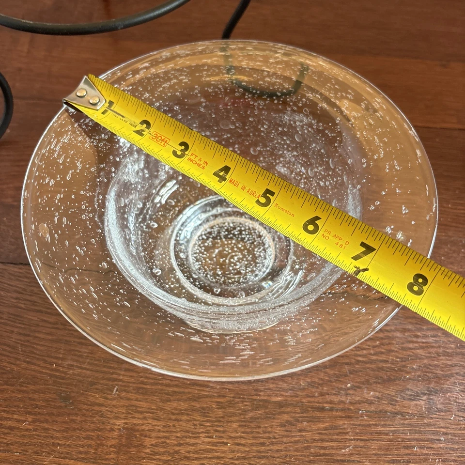 Southern Living At Home Pequeñas burbujas cuenco con patas de vidrio con soporte con patas de metal Foto 4 de 4