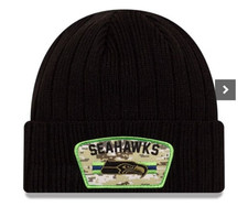 Seattle Seahawks Beanie New Era 2021 Salute To Service Cuffed Knit Black NFL NEW