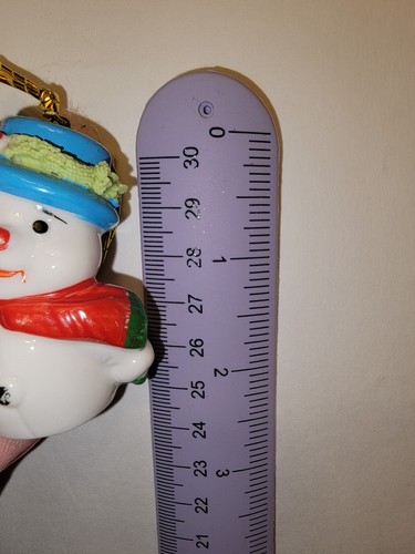 Vintage Set Of 10 Mini Porcelain Snowman Ornaments. - Picture 2 of 6