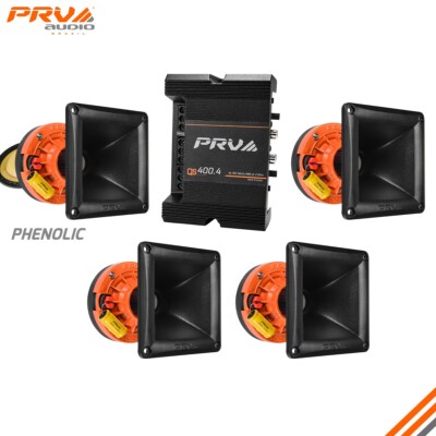 PRV Audio 1'' Midrange Horn Drivers + Amplifier QS400.4 + 4x WG270Ph Vocal Bundle