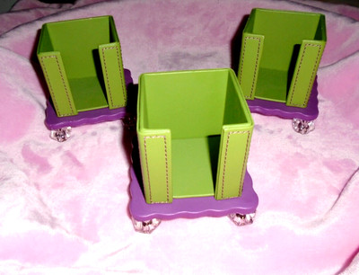 MACKENZIE CHILDS WHITE FLOWER MARKET NOTE CADDY HOLDER DESK OFFICE