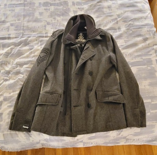 Superdry Mens Navy Coat XXL | eBay