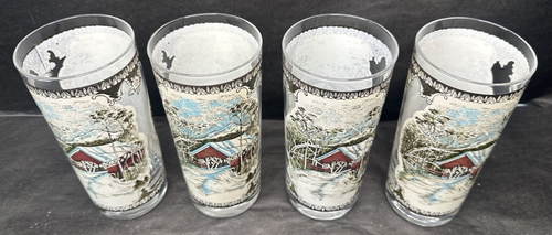 VTG SET OF 4 JOHNSON BROTHERS FRIENDLY VILLAGE ICETEA/WATER TUMBLERS 6 1/4''TALL - Picture 2 of 13