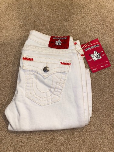 New White True Religion Jeans With Red 