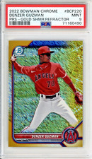 2022 Topps Bowman Chrome DENZER GUZMAN #220 Gold Shimmer Refractor /50 PSA 9