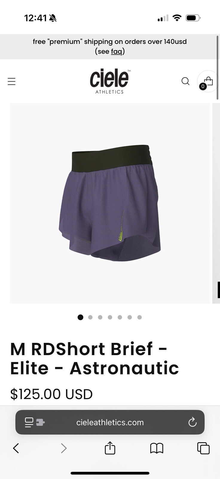 Ciele Men’s RDShort Running Brief - Elite - Astronautic Medium