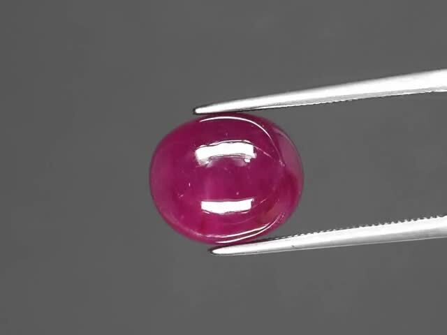 10.05ct 12x10mm Oval Cabochon Purplish Red Ruby Gemstone (Heated