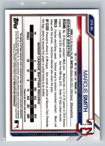 2021 Bowman Chrome #CPA-MS Marcus Smith Prospect Autographs (A) - Picture 2 of 2
