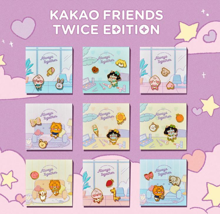 TWICE KAKAO FRIENDS TWICE EDITION OFFICIAL GOODS PIN BADGE SET NEW