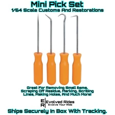 Mini Pick Set 4PC For 1/64 Scale Customs Restorations Scratch Building