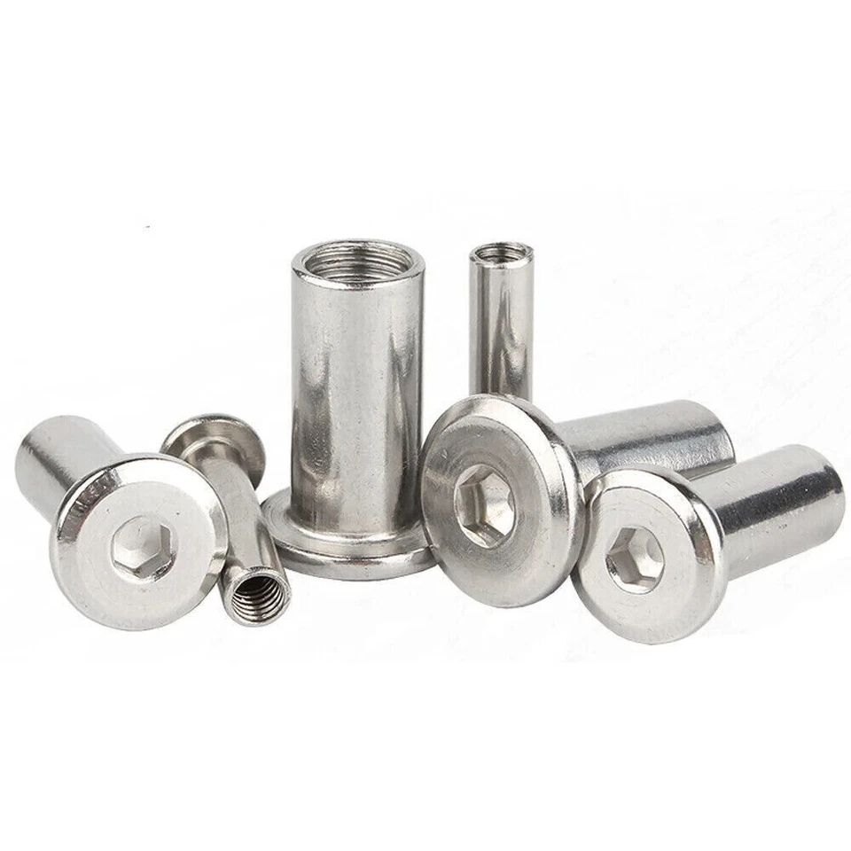 Hülsenmuttern mit Flachkopf Innensechskant Edelstahl M2 M3 M4 M5 M6 - M10 - Bild 3 von 4