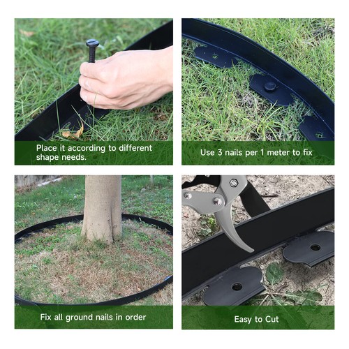 Fence Landscape Garden Lawn Edging Border Flexible Plant Grass Barriers Black - Picture 6 of 19