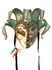 BLUE JOKER MAMMO CARNIVAL VENETIAN MASQUERADE MASKS MARDI GRAS Made In Italy