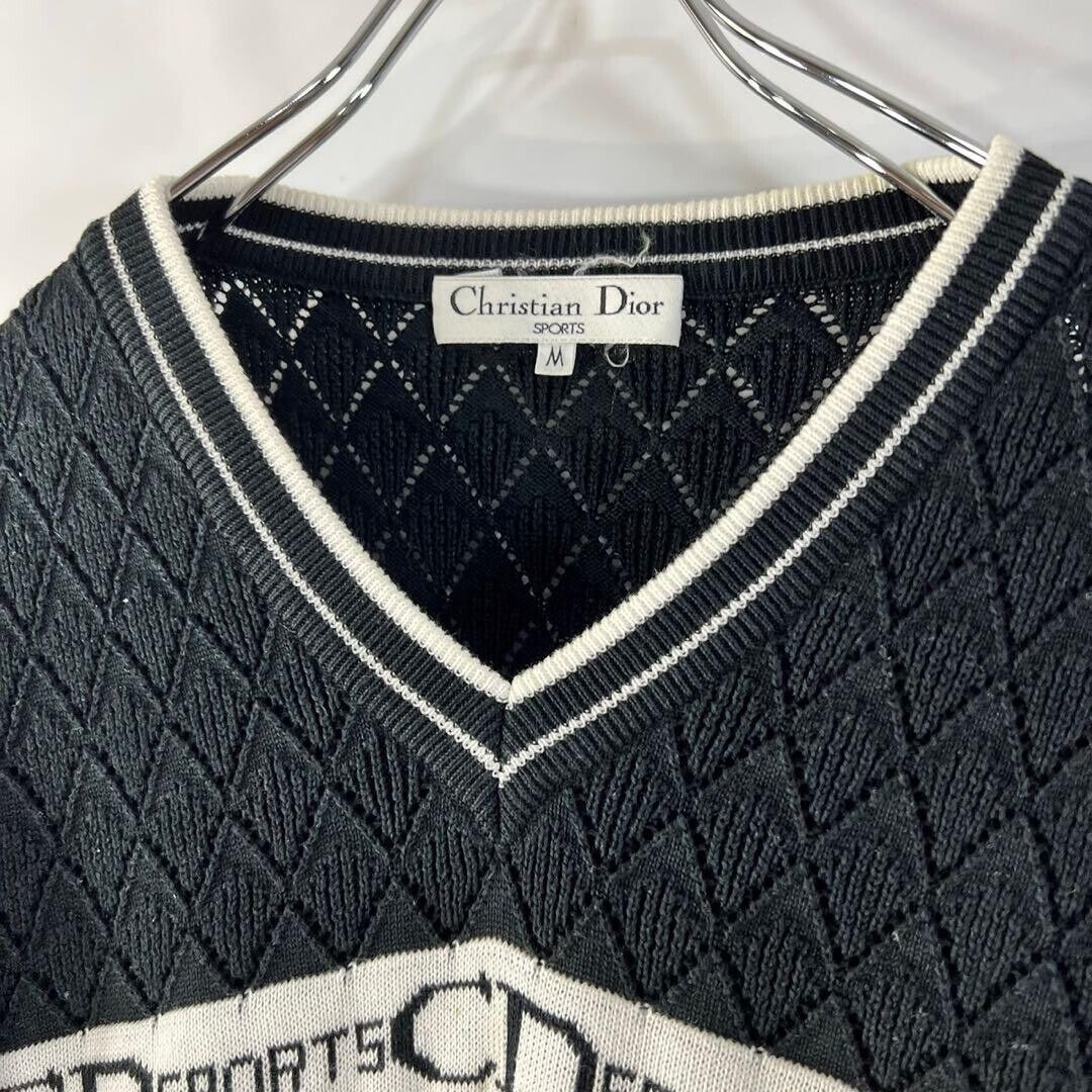 Christian Dior Vintage Knit Sports Sweater CD Logo Black x Christian Dior Vintage Knit Sports Sweater CD Logo Black x