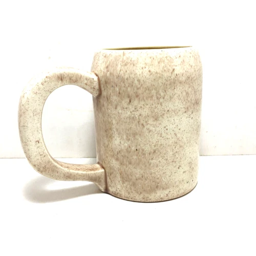 Handmade pottery mug stein signed T. Pettijohn speckled earth tones Vintage