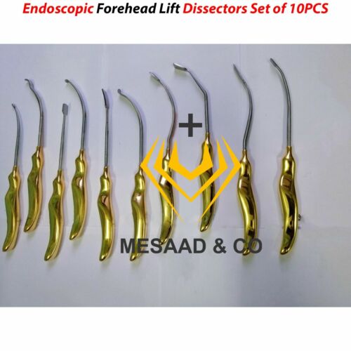 Nuevo Juego de Disectores Endoscópicos de Elevación de Frente de 10 PIEZAS Instrumentos Enchapados en Oro CE - Imagen 3 de 3