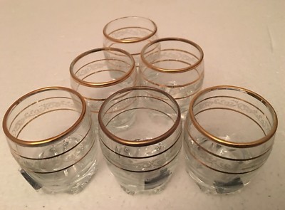 Circleware  6 Persian Coffee glasses New York made in Turkey Gold trim