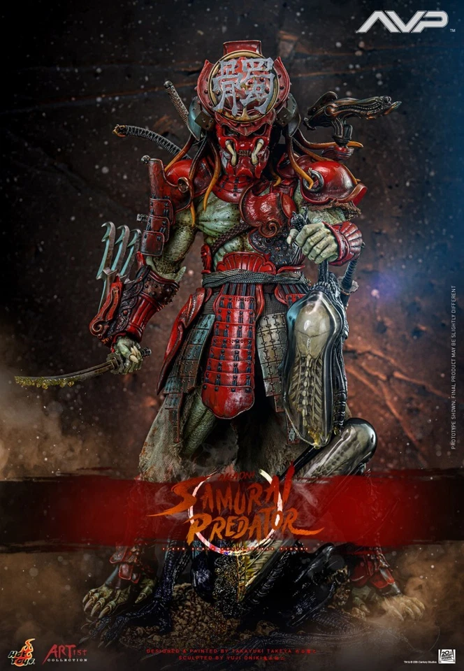 In Stock New Hot Toys AC06 1/6 Alien vs. Predator Akaoni Samurai Predator Figure - Image 4 of 4