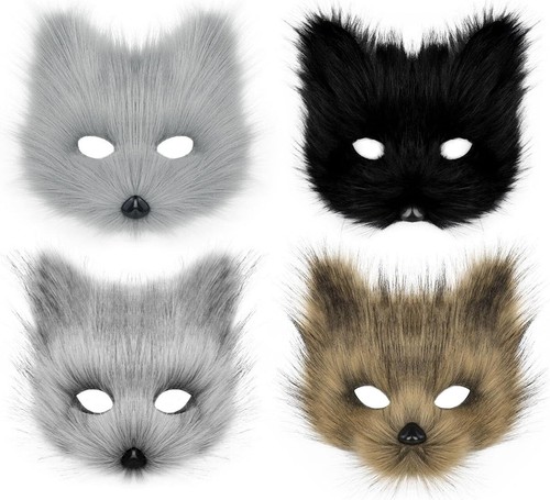 Cat Masks Fox Masks Therian Masks,White Paper Blank Face Mask,Handicraft Mask - Picture 15 of 33
