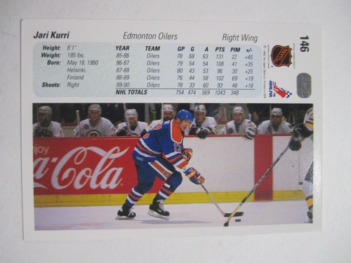 1990-91 Upper Deck Signed Jari Kurri Card Oilers - Picture 2 of 2