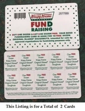 LOT OF 2  *Krispy Kreme Cards - Buy One Get One Dozen FREE - 10 Offers Per Card*