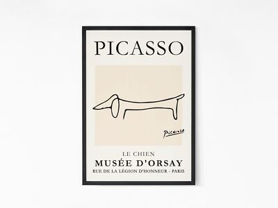 Picassos Dackel Hund Line Zeichnung Poster Kunst Musée D'Orsay