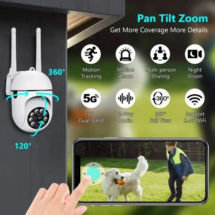 A7 Wireless Home Security Camera 360 Degree Rotating Two Way Audio - Image 2 of 4