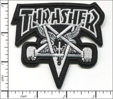 20 Pcs Embroidered Iron on patches Thrasher Skate Music Band 82x77mm AP056tT2