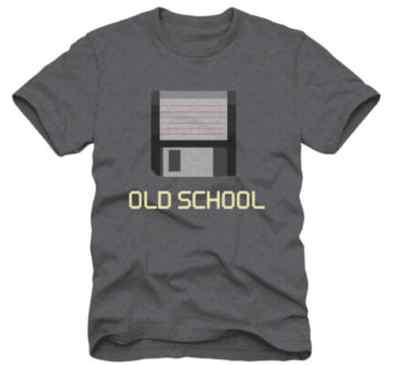 New Old School Disk Nerd Computer Graphic Mens T-Shirt