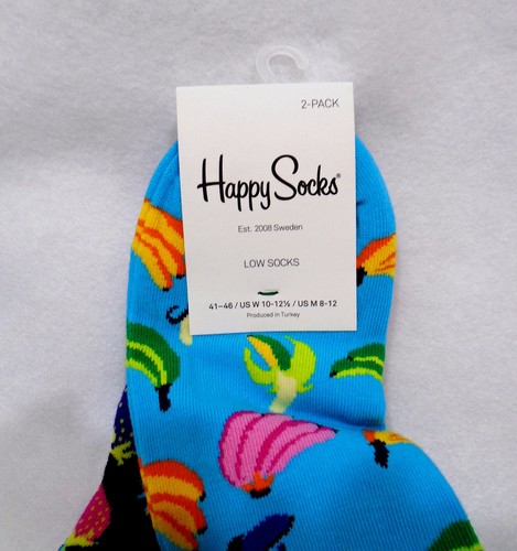nwt HAPPY SOCKS 2 pr Low Socks Unisex 41-46 (womens 10-12.5/mens 8-12)