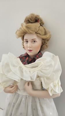 #ad Norman Rockwell The Prom Doll 1988 Curtis Porcelain 17” w Dress Stand Mirror $15.99