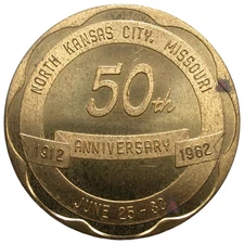 North Kansas City, MO 50th Anniversary G/F 50¢ in Trade Token