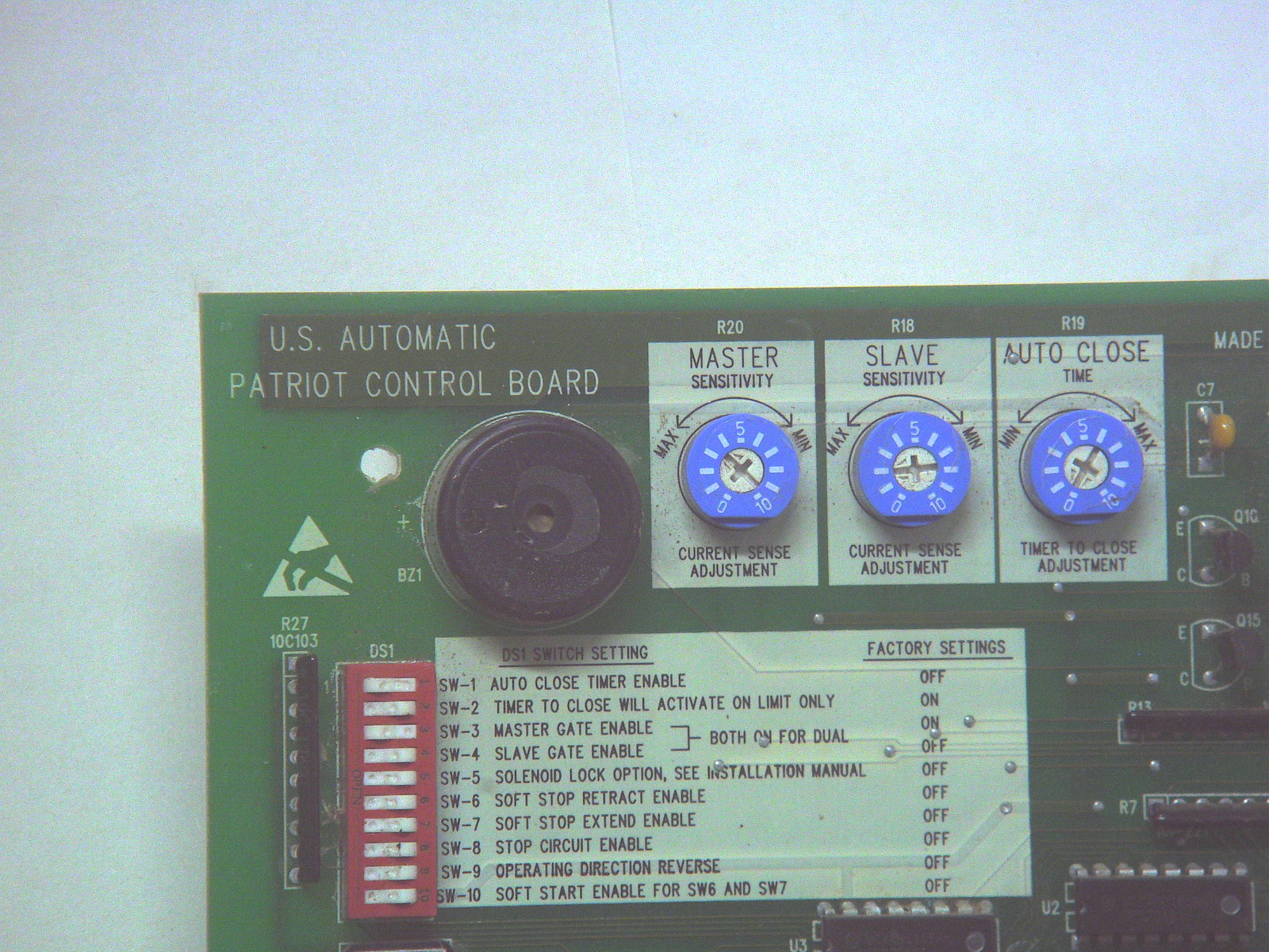 US Automatic Patriot Control board Q70004 Vehicular gate operator