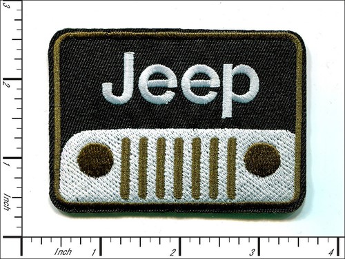 20 Stück bestickte Aufnäher zum Aufbügeln JEEP 4x4 Logo 82x59mm AP063jP4