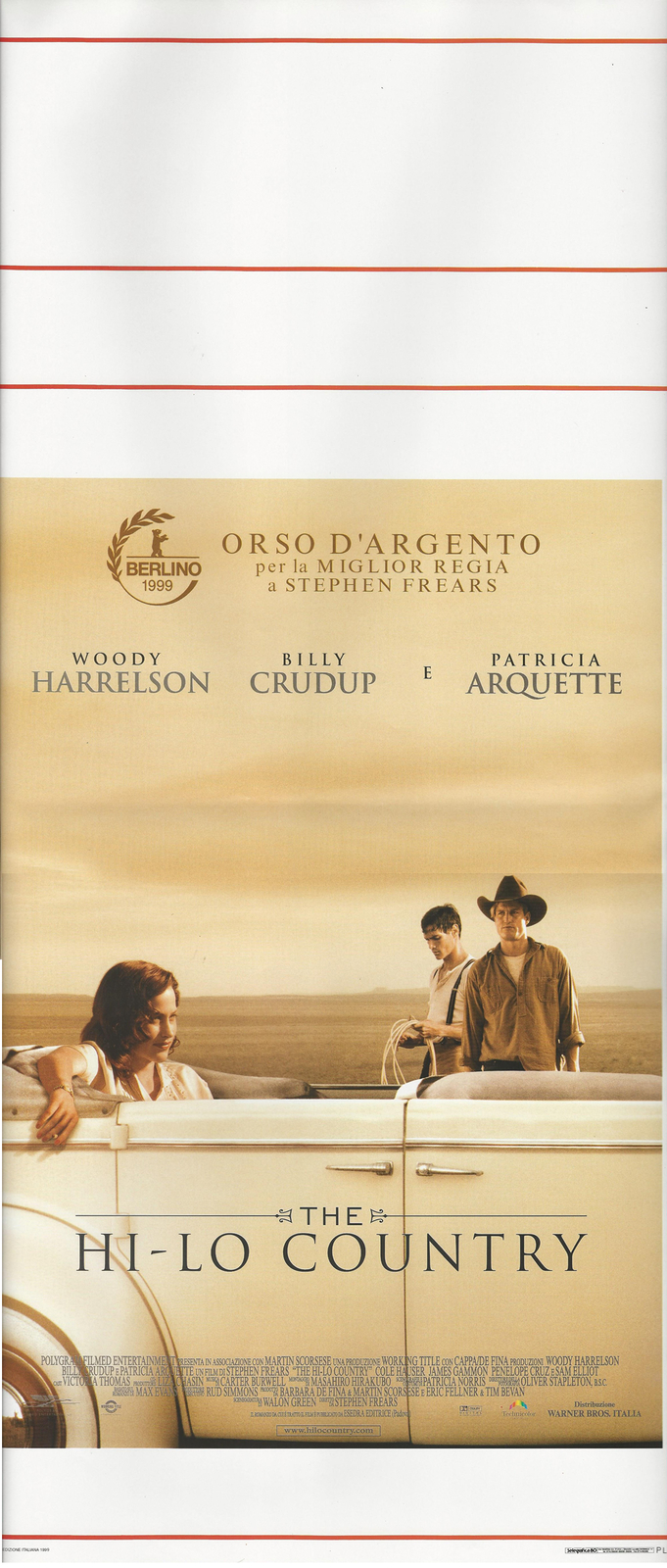 Locandina originale film Hi-Lo Country (1998) - Regia di Stephen Frears