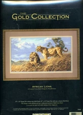 NEW Dimensions Gold Collection AFRICAN LIONS Cross Stitch Kit #3866  Made in USA