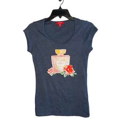 Guess Los Angeles Tee Women's Small Short Sleeve Perfume Roses Graphic Tee