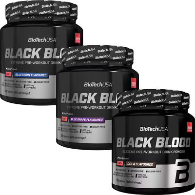 BIOTECH USA BLACK BLOOD CAF+ 300G - EXTREME PRE-WORKOUT DRINK, POWDER ENERGY