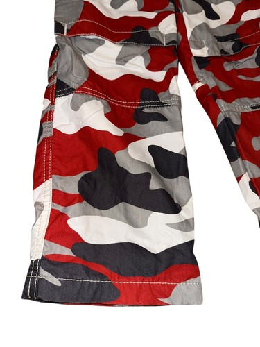 Mini Boden Jersey Lined Camo Pants White Red Gray Navy Lining 7 Elastic Waist - Picture 3 of 11