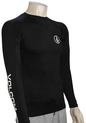 Volcom Lido Solid LS Rash Guard - Black - New