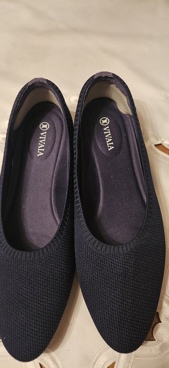 VIVAIA ミュール　ネイビー　36 VIVAIA ミュール ネイビー 36 Pointed-Toe Bow Loafers