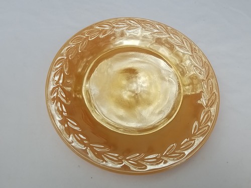 Vintage Fire King Oven Ware Peach Lustre Leaf 9" Dinner Plate, Cup And Saucer - Picture 3 of 14