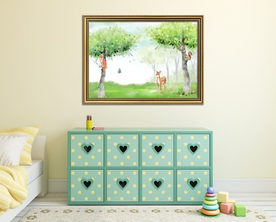 3D Karikatur Hirsch 628 Gerahmt Poster Daheim Dekor Drucken Malerei Kunst AJ DE