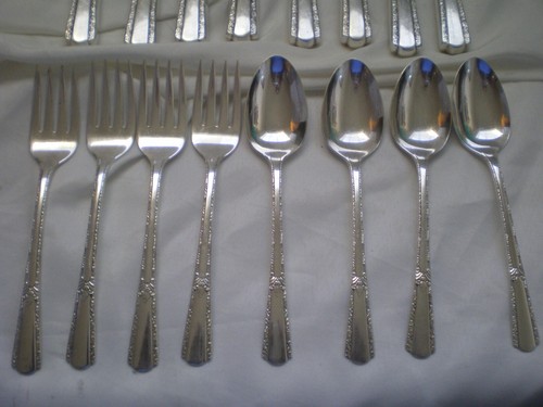 14 International STARDUST Century Sterling Silver Flatware Set Fork Spoon Knife - Picture 3 of 11