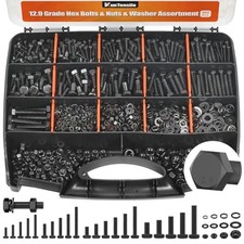 12.9 Grade Bolts and Nuts Assortment, 960pcs M4-M8 Hex Bolt Nut Washers Kit