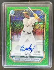 2026 Bowman Breyson Guedez Chrome Auto Green Shimmer Refractor 1st Prospect #/99